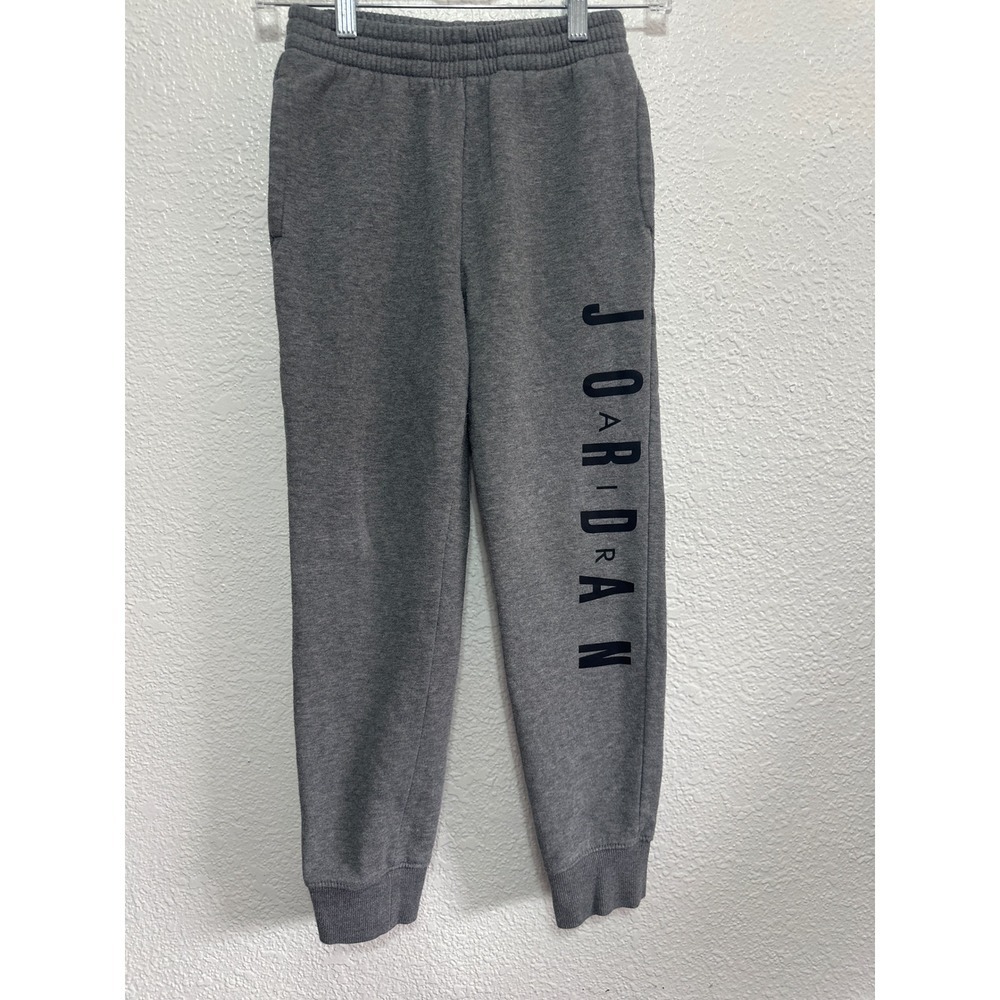 Jordan Kids Heather Gray Fleece Joggers Athletic Sweatpants Medium 10-12YRS